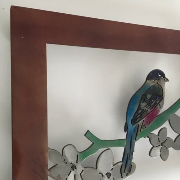 Open Steel Frame Bird Cutout Dogwood Wall Decor - Picture 8 of 16